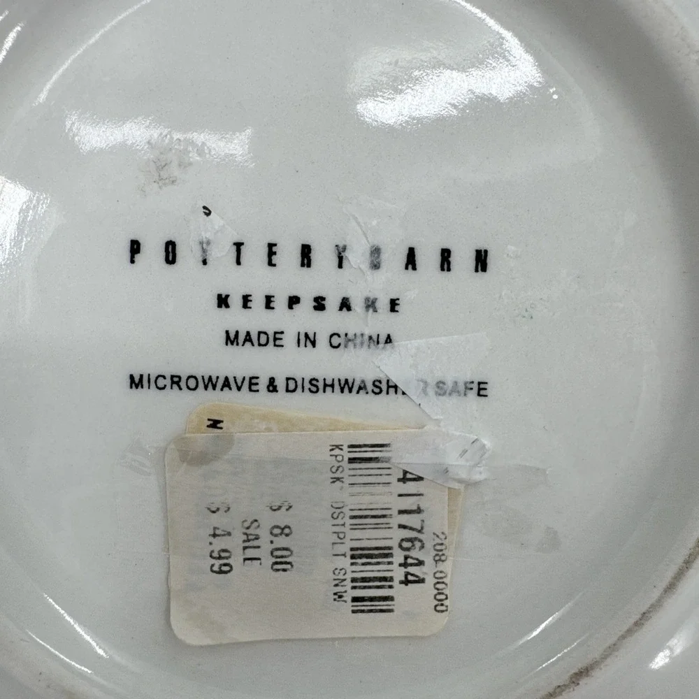 Pottery Barn‎ KEEPSAKE SNOWFLAKE Desert Plate ~ 8.25